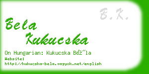 bela kukucska business card